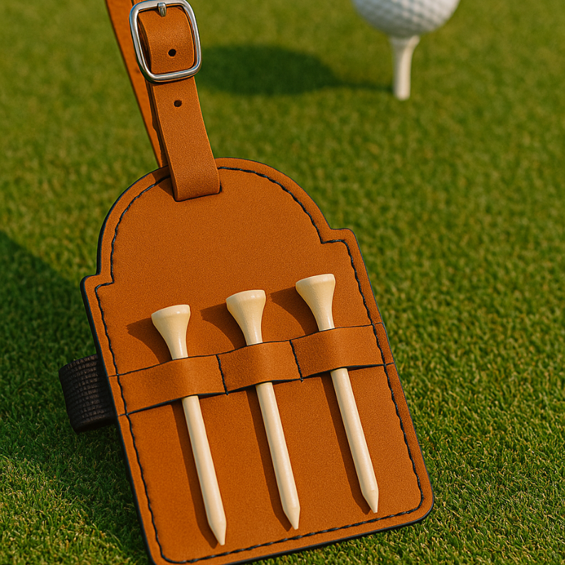 Golf Bag Tag + Tee Holder