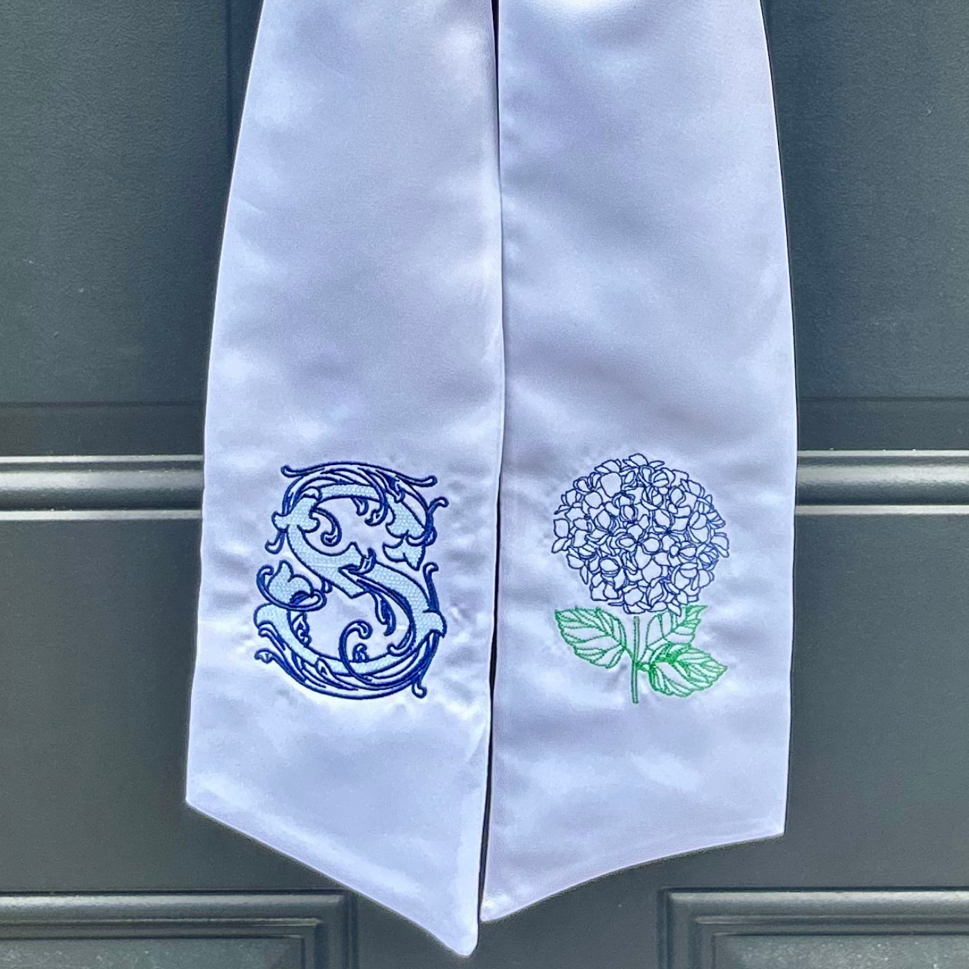 Hydrangea + Initial Wreath Sash