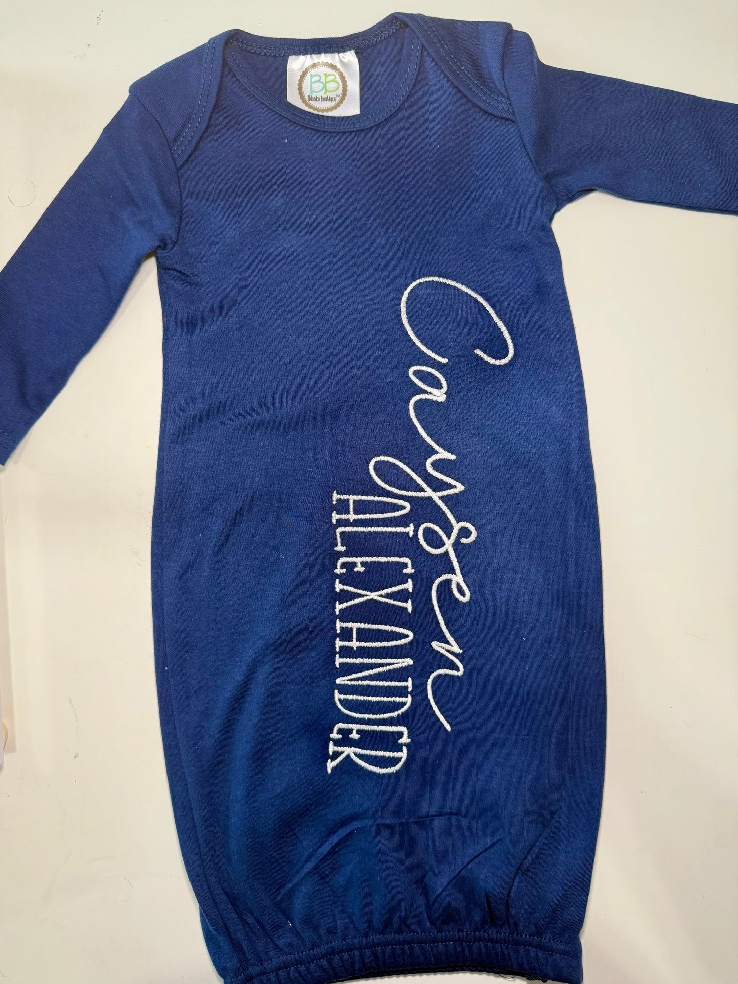 Coming Home Baby Gown + Hat Set - Farmhouse Script