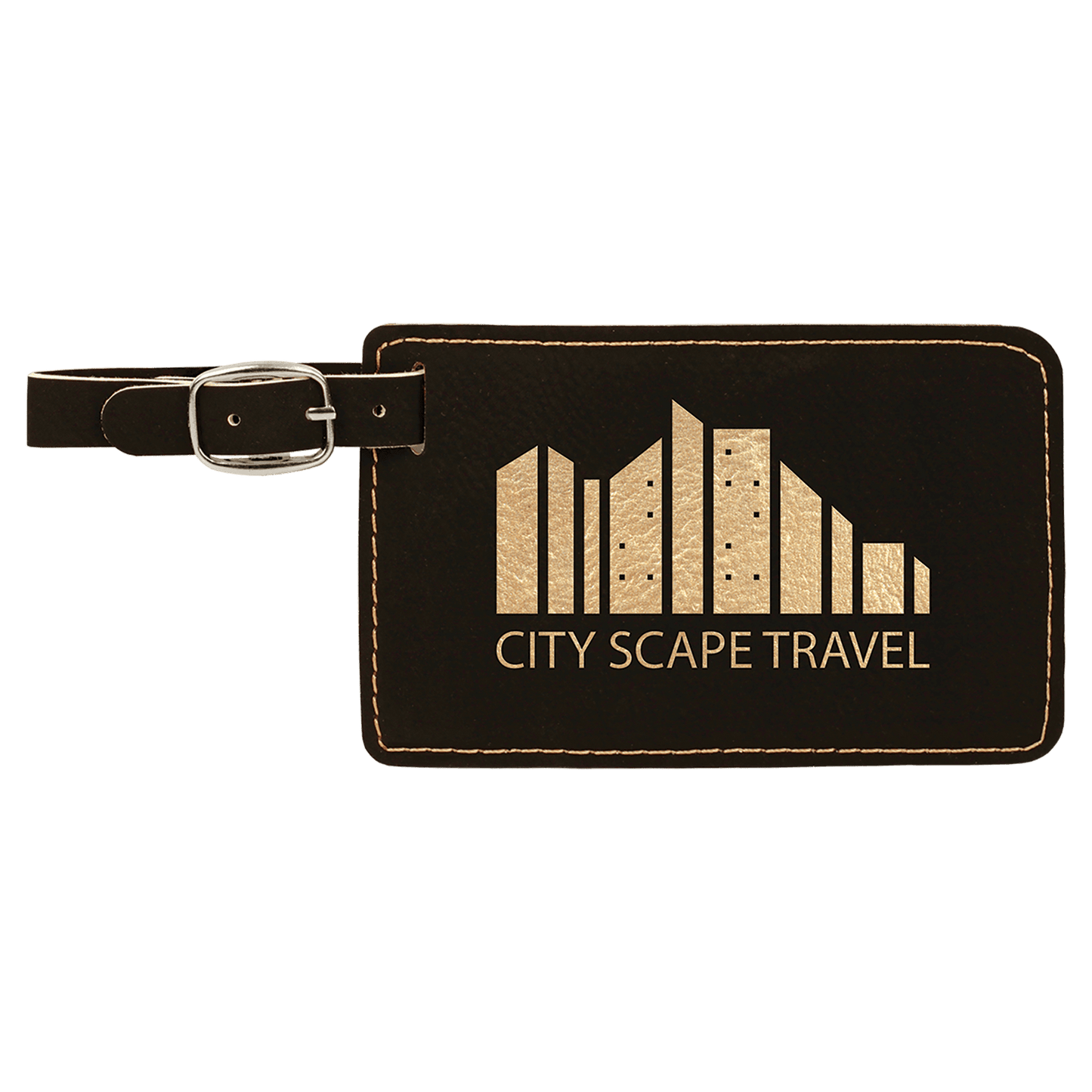 Engraved Leather Luggage Tag