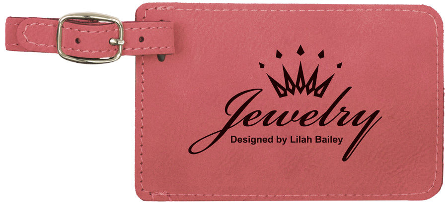 Engraved Leather Luggage Tag