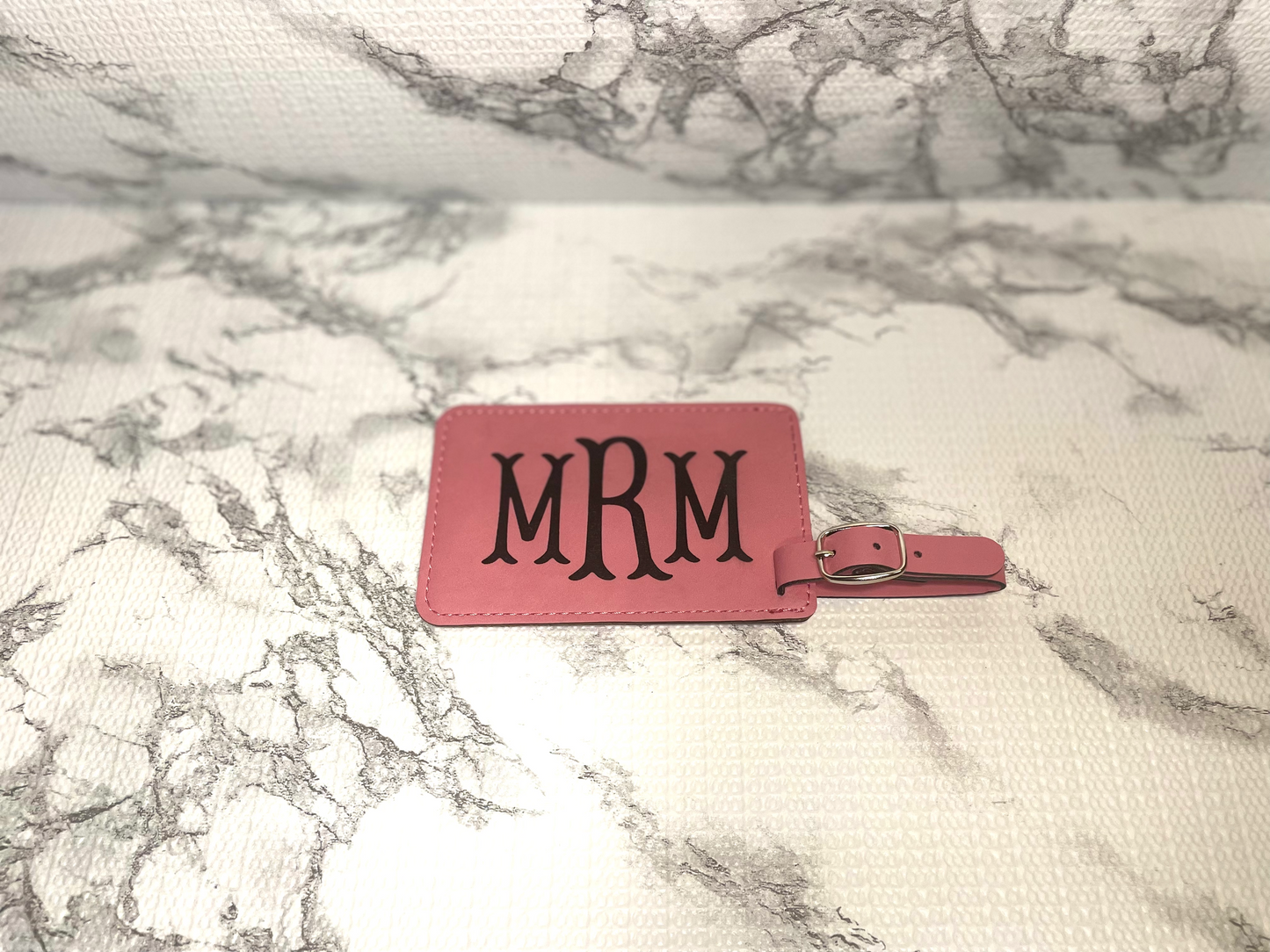 Engraved Leather Luggage Tag