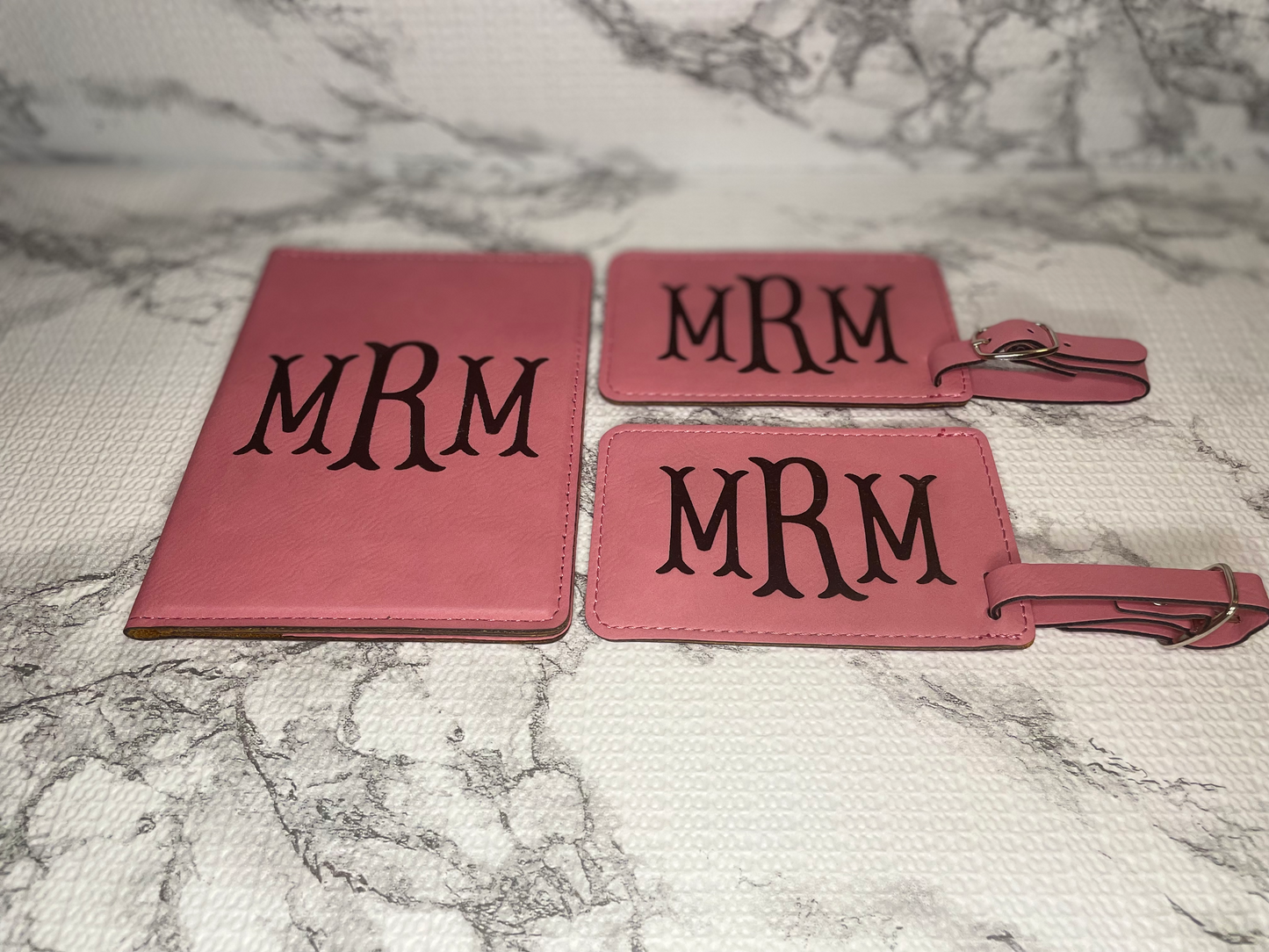 Engraved Leather Luggage Tag