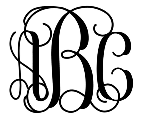 Vine Style -Custom Monogram Decal