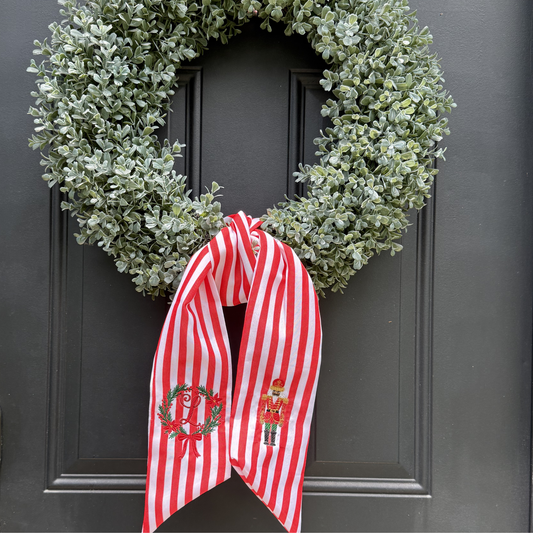 Holiday Nutcracker Wreath Sash
