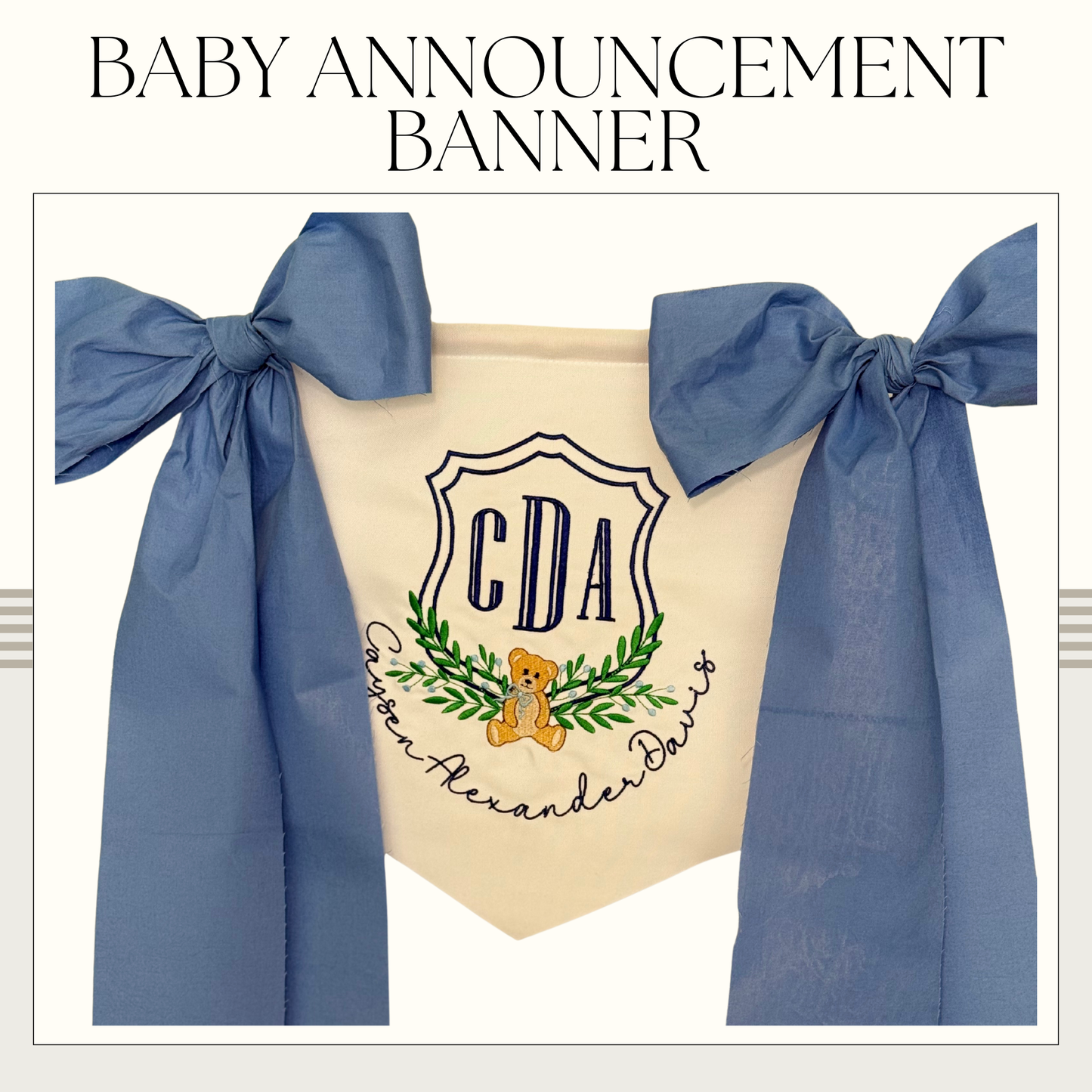 Baby Announcement Banner - Cotton Piqué