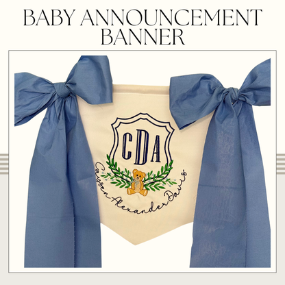 Baby Announcement Banner - Cotton Piqué