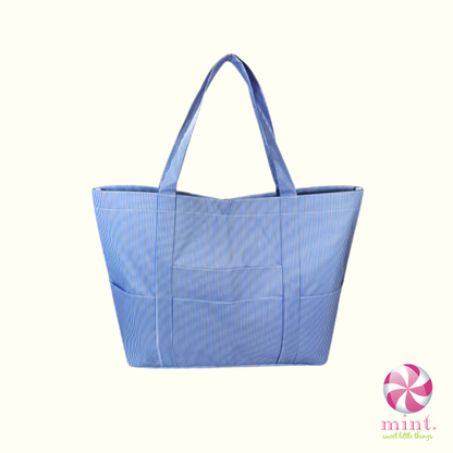 Navy Preppy Stripe Tote by Mint