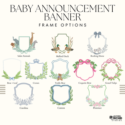 Baby Announcement Banner - Cotton Piqué