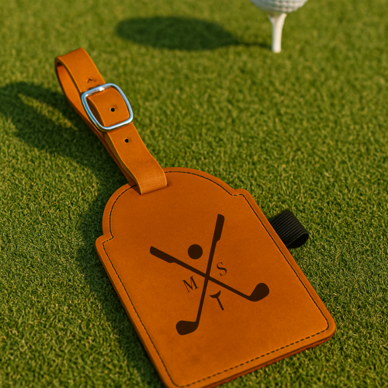 Golf Bag Tag + Tee Holder