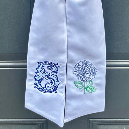 Hydrangea + Initial Wreath Sash