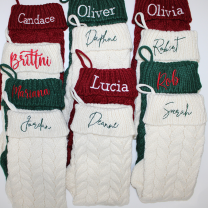 Cable Knit Christmas Stockings