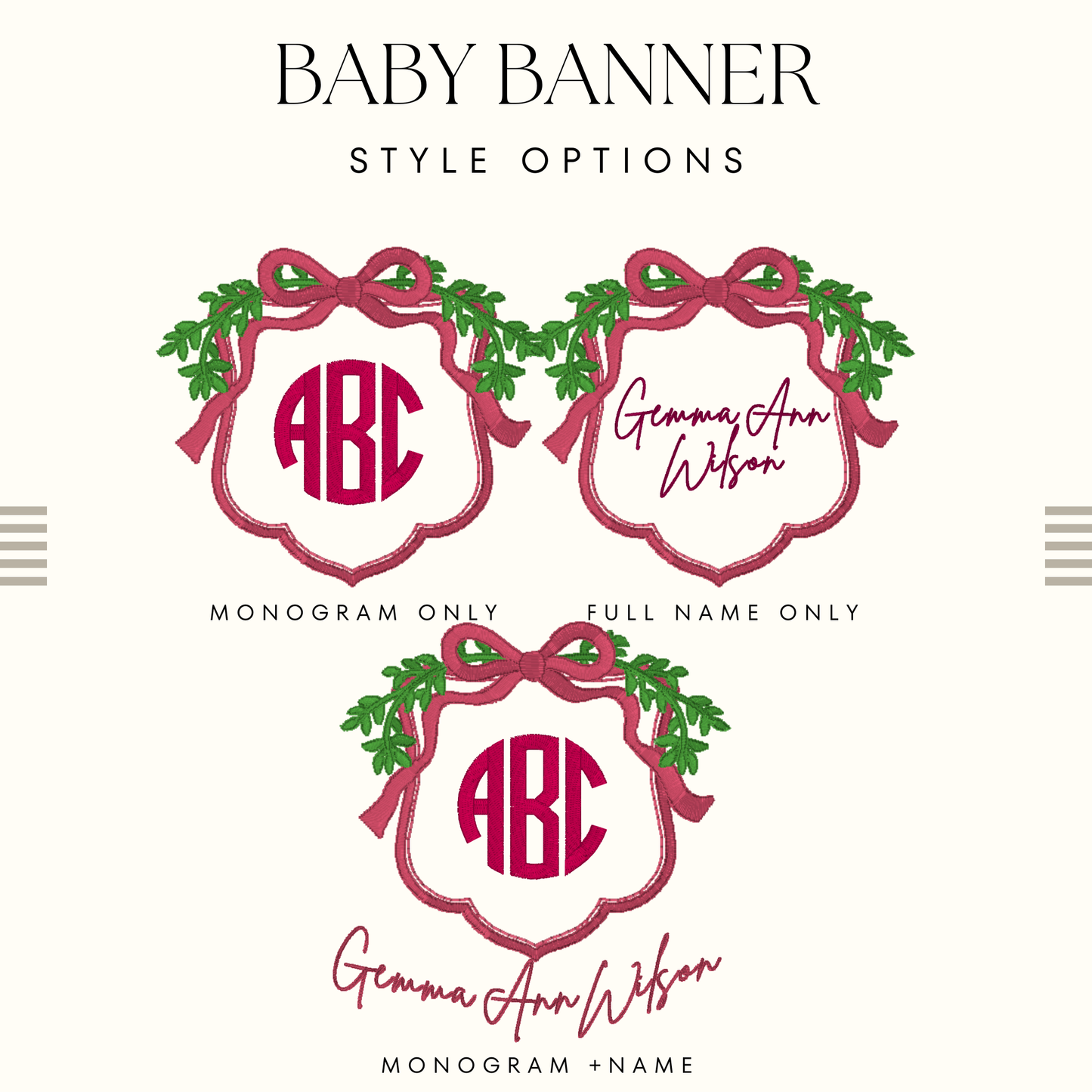 Baby Announcement Banner - Cotton Piqué