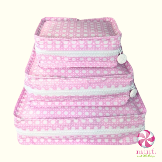 Pink Bungalow Stacking Zipper Pouch by Mint