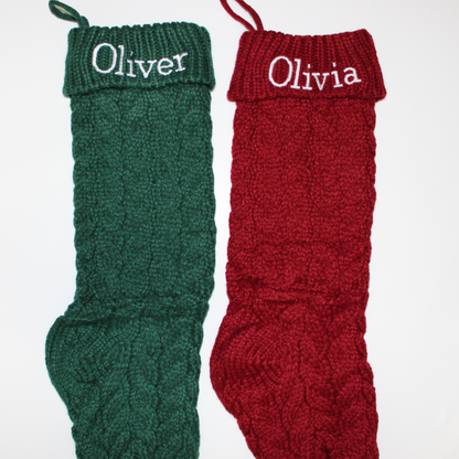 Cable Knit Christmas Stockings