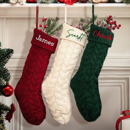 Cable Knit Christmas Stockings