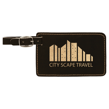Engraved Leather Luggage Tag