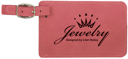 Engraved Leather Luggage Tag