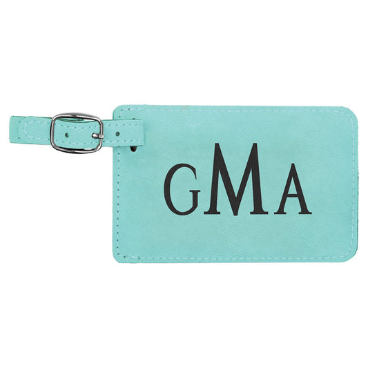 Engraved Leather Luggage Tag