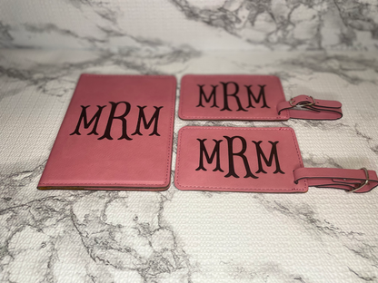 Engraved Leather Luggage Tag
